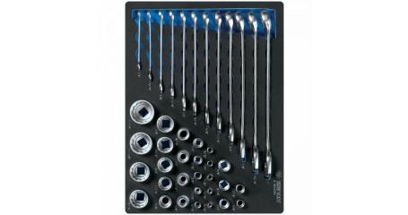 Набор комбинированных ключей, набор торцевых головок 1/4