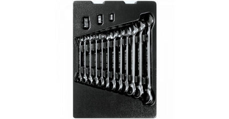 Набор комбинированных ключей с трещоткой, ложемент, 15 предметов KING TONY 9-10215MR