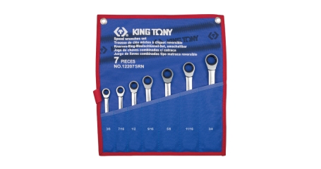 Набор комбинированных трещоточных ключей, 3/8