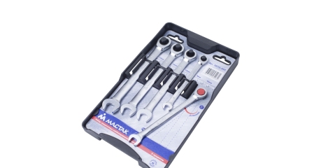 Набор комбинированных трещоточных ключей, 8-14 мм, 5 предметов МАСТАК 0213-05T