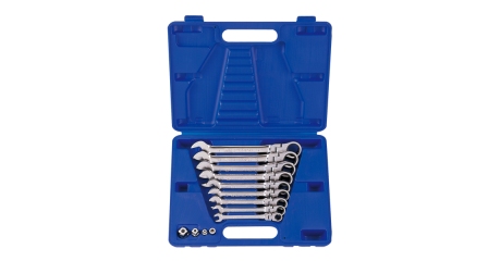 Набор комбинированных трещоточных ключей, 8-19 мм, кейс, 13 предметов KING TONY 13013MR