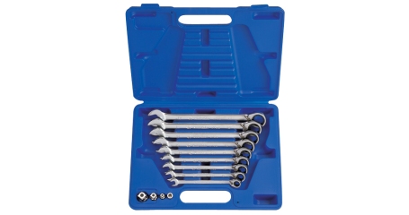 Набор комбинированных трещоточных ключей, 8-19 мм, кейс, 13 предметов KING TONY 13213MR