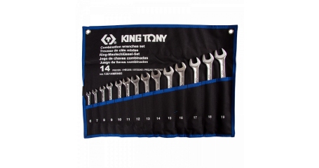 Набор комбинированных ключей KING TONY 12D14MRN05, 6-16 мм, чехол из теторона, 14 предметов