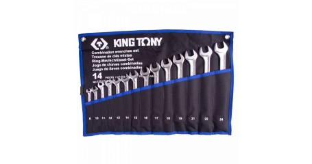 Набор комбинированных ключей KING TONY 12D15MRN01, 8-24 мм, чехол из теторона, 14 предметов