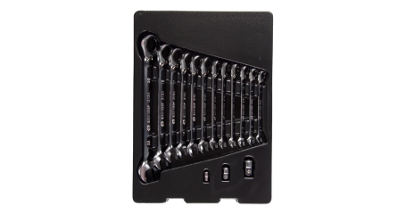 Набор комбинированных ключей с трещоткой ложемент 15 предметов KING TONY 9-102A15MR