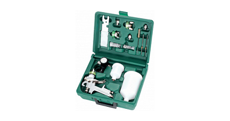 Набор Краскопульт JONNESWAY JA-HVLP-1080G и аксессуары к нему, 16 предметов