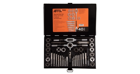 Набор метчиков и плашек SK-5 M3-M12, кейс, 40 предметов AFFIX AF35100140C