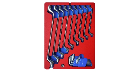 Набор накидных ключей и Torx L-образных МАСТАК 5-23118 (ложемент, 18 предметов)