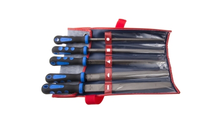 Набор напильников KING TONY 1015GQ, 250 мм, двухкомпонентные рукоятки, 5 предметов