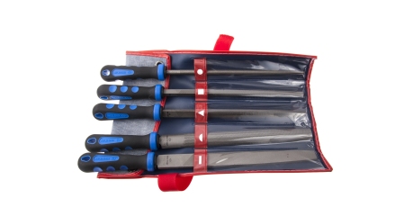 Набор напильников KING TONY 1015GQ, 250 мм, двухкомпонентные рукоятки, 5 предметов