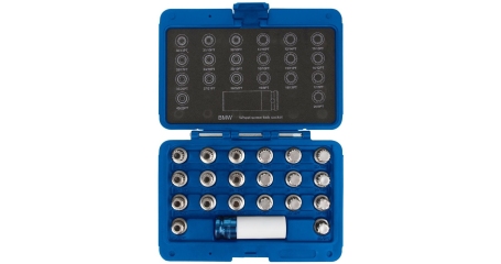 Набор насадок для монтажа/демонтажа секреток колес BMW, 21 предмет KING TONY 9BW0221