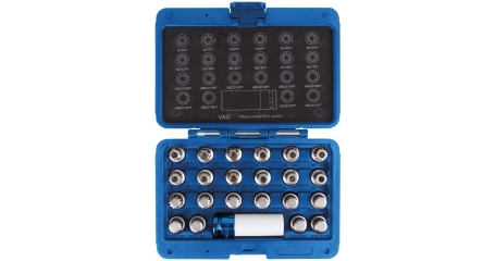 Набор насадок для монтажа/демонтажа секреток колес VW, 23 предмета KING TONY 9BW0123