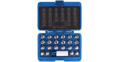 Набор насадок для монтажа/демонтажа секреток колес VW, 23 предмета KING TONY 9BW0123