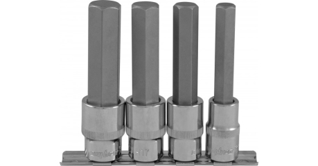 Набор насадок торцевых 921204, 1/2"DR с вставками-битами шестигранными на держателе, H12-H19, 100 мм, 4 предмета