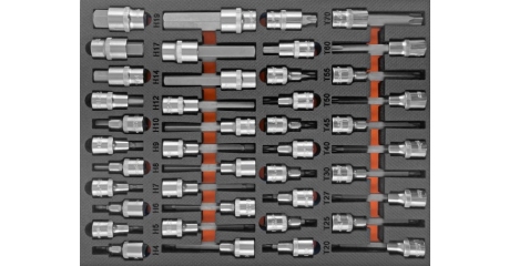 Набор насадок торцевых Ombra OMT42STE, 1/2" DR со вставками-битами