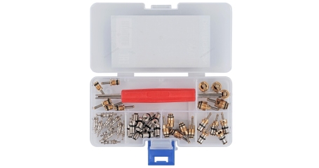 Набор ниппелей золотников для сервисных портов + унив. сервисный ключ NORDBERG NFA6K