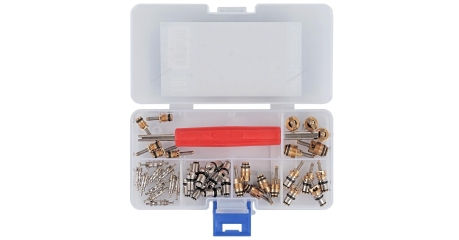 Набор ниппелей золотников для сервисных портов + унив. сервисный ключ NORDBERG NFA6K