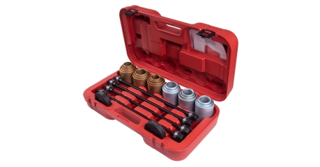 Набор оправок для монтажа и демонтажа сайлентблоков, кейс, 26 предметов МАСТАК 110-20026C
