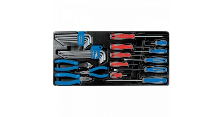 Набор отверток, пассатижей и шестигранников Г-образных, ложемент, 29 предметов KING TONY 9-90129CR