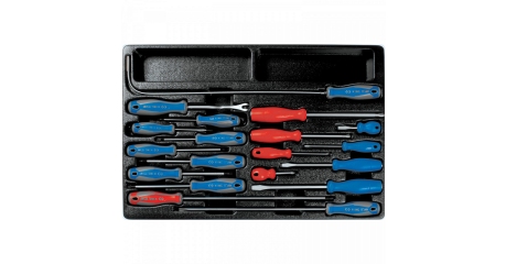 Набор отверток, съемник клипс и гибкий магнит, ложемент, 19 предметов KING TONY 9-31919MR