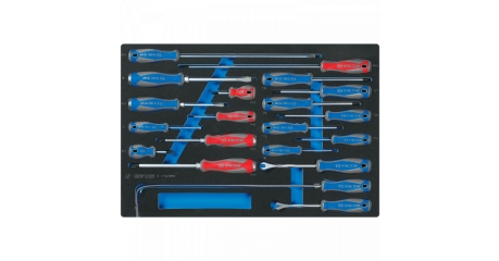 Набор отверток, съемник клипс и гибкий магнит, ложемент, 20 предметов KING TONY 9-31920MRV