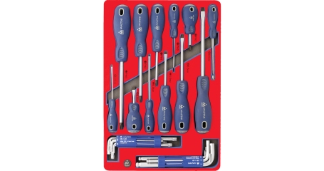 Набор отверток, шестигранников и TORX, ложемент, 27 предметов МАСТАК 5-40627