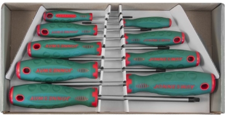 Набор отверток JONNESWAY ANTI SLIP D71T109S. 9 предметов