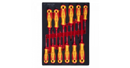 Набор отверток диэлектрических KING TONY 9-30612MRV, ложемент, 12 предметов