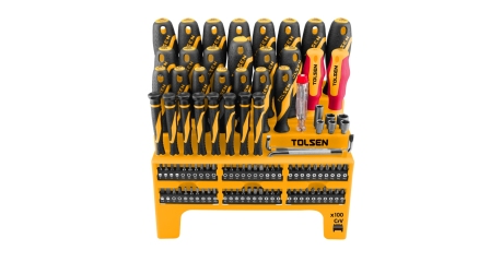 Набор отверток "GRIPro" вставки (биты) на подставке 100 предметов TOLSEN TT20185
