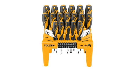 Набор отверток "GRIPro" вставки (биты) шестигранники на подставке 44 предмета TOLSEN TT20184