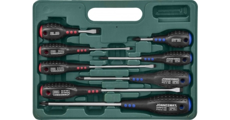 Набор отверток шлиц и крест JONNESWAY Full Star D04PP08S. 8 предметов