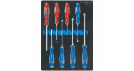Набор отверток силовых, ложемент, 8 предметов KING TONY 9-30208MRV