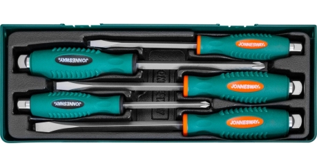 Набор отверток стержневых ударных силовых под ключ в ложементе 5 предметов JONNESWAY D70105SP