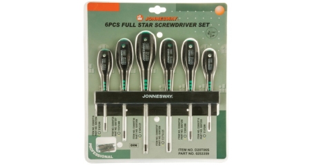 Набор отверток JONNESWAY Torx D20T06S. 6 предметов