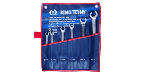 Набор разрезных ключей, 8-22 мм, 6 предметов KING TONY 1306MR