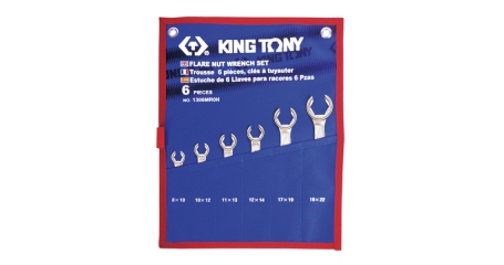 Набор разрезных ключей, 8-22 мм, чехол из теторона, 6 предметов KING TONY 1306MRN
