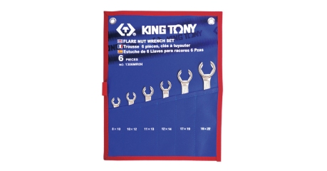 Набор разрезных ключей, 8-22 мм, чехол из теторона, 6 предметов KING TONY 1306MRN