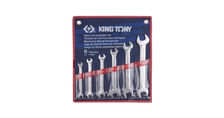 Набор рожковых ключей, 8-23 мм, 6 предметов KING TONY 1106MR