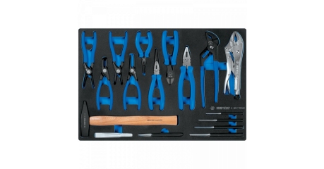 Набор съемников стопорных колец, молоток, выколотки, ложемент, 17 предметов KING TONY 9-90217GRV02