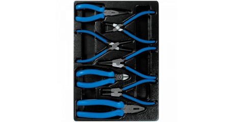 Набор съемников стопорных колец, пассатижей и бокорезов, ложемент, 7 предметов KING TONY 9-40207GP