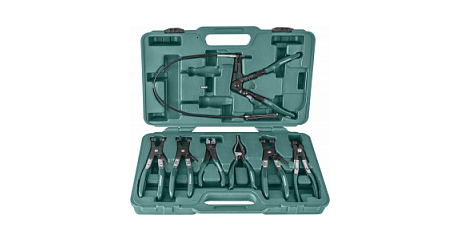 Набор щипцов для демонтажа пружинных хомутов патрубков JONNESWAY AR060024, 7 предметов