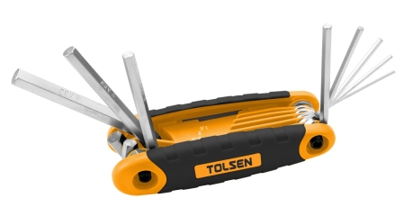 Набор шестигранников 5/64"-1/4" мм дюймовые складной 9 предметов TOLSEN TT20098