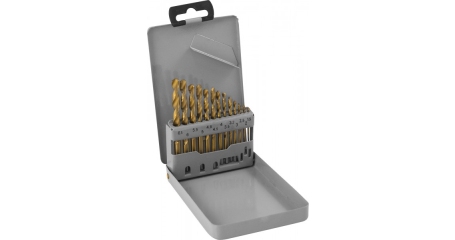 Набор спиральных сверл TDBS13 по металлу HSS TiN в металлическом кейсе, d1.5-6.5 мм
