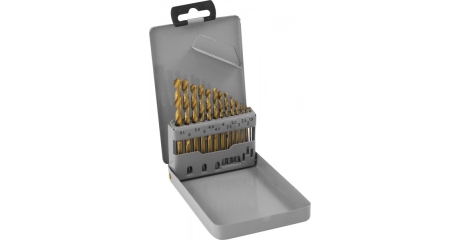 Набор спиральных сверл TDBS13 по металлу HSS TiN в металлическом кейсе, d1.5-6.5 мм
