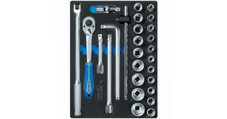 Набор торцевых головок 1/2" с принадлежностями, ложемент, 27 предметов KING TONY 9-4527MRV02