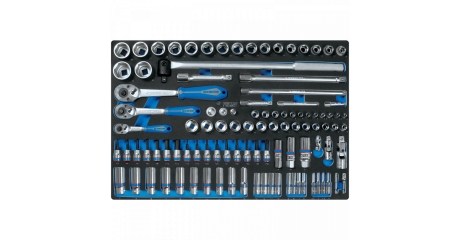 Набор торцевых головок 1/4"&3/8"&1/2" с принадлежностями, ложемент, 103 предмета KING TONY 9-9503MRV01