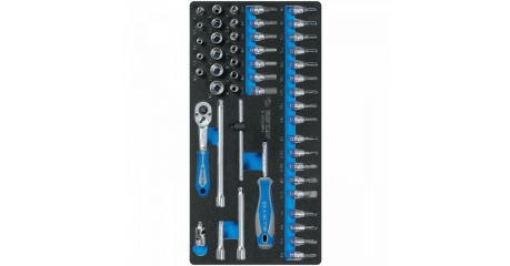 Набор торцевых головок 1/4" с принадлежностями, ложемент, 50 предметов KING TONY 9-2550MRV