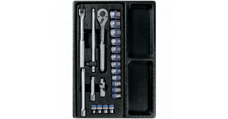 Набор торцевых головок 3/8" с принадлежностями, ложемент, 23 предмета KING TONY 9-3523MR
