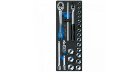 Набор торцевых головок 3/8" с принадлежностями, ложемент, 23 предмета KING TONY 9-3523MRV10