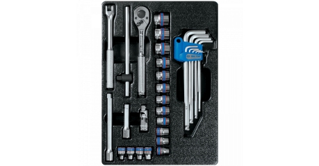 Набор торцевых головок 3/8" с принадлежностями, ложемент, 31 предмет KING TONY 9-93523MR